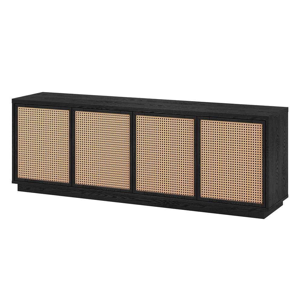 Hudson & Canal - Pryce Rectangular TV Stand for TVs up to 78in in Black Grain - TV2024 veiw 3