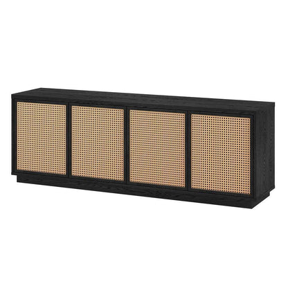 Hudson & Canal - Pryce Rectangular TV Stand for TVs up to 78in in Black Grain - TV2024 veiw 3