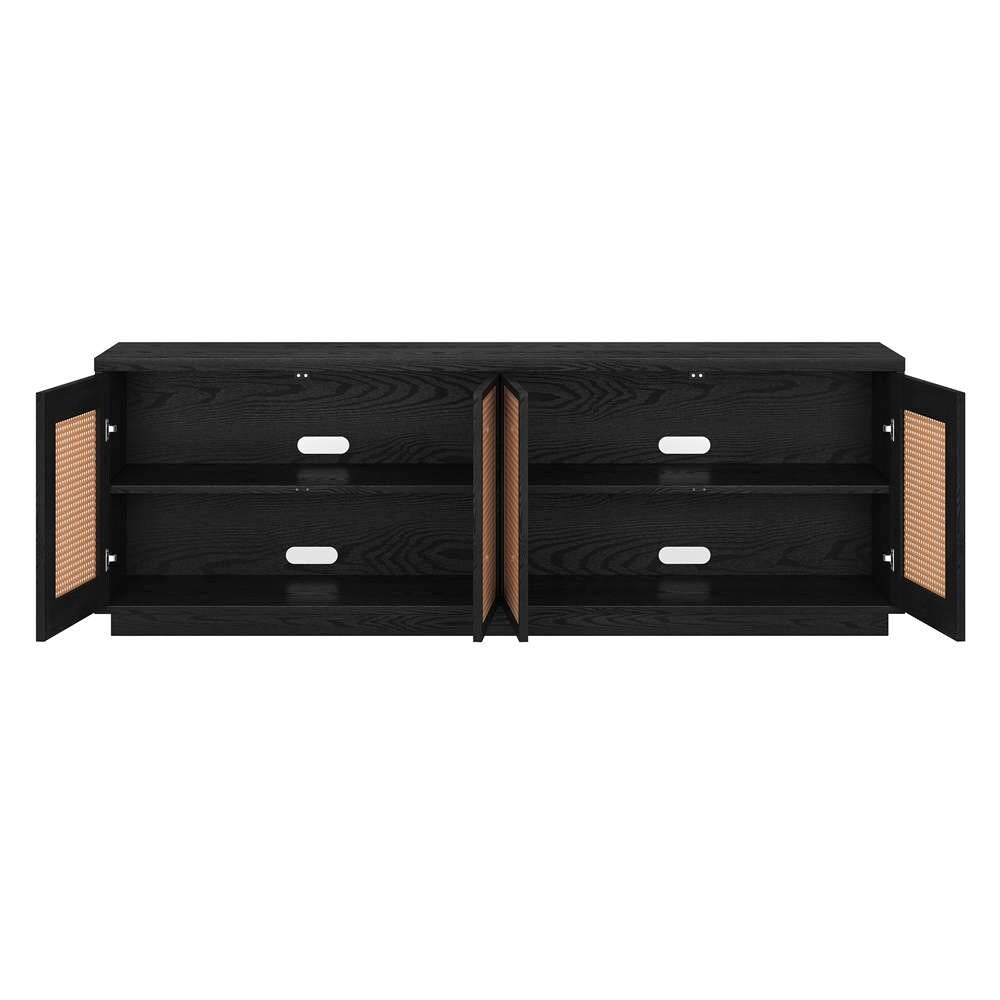 Hudson & Canal - Pryce Rectangular TV Stand for TVs up to 78in in Black Grain - TV2024 veiw 4