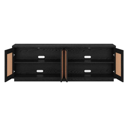 Hudson & Canal - Pryce Rectangular TV Stand for TVs up to 78in in Black Grain - TV2024 veiw 4