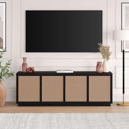 Hudson & Canal - Pryce Rectangular TV Stand for TVs up to 78in in Black Grain - TV2024 veiw 5