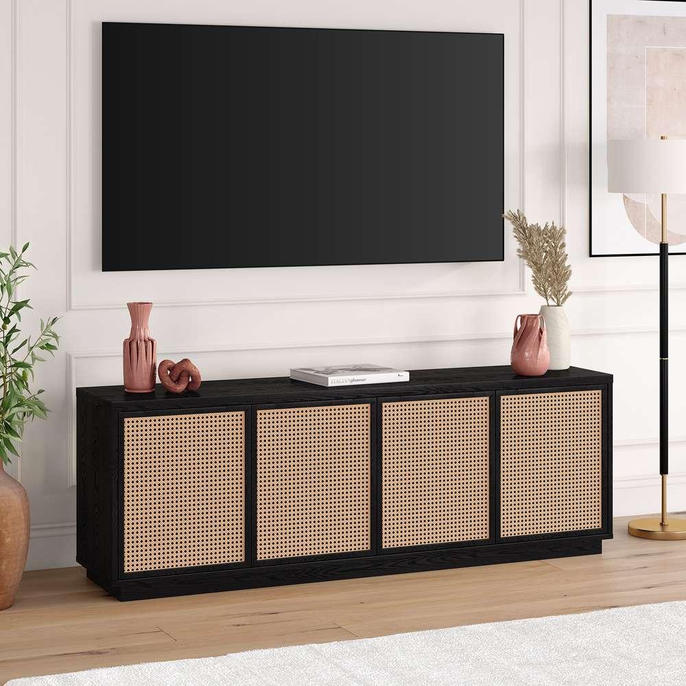Hudson & Canal - Pryce Rectangular TV Stand for TVs up to 78in in Black Grain - TV2024 veiw 6
