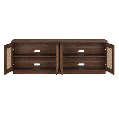 Hudson & Canal - Pryce Rectangular TV Stand for TVs up to 78in in Satin Walnut - TV2025 veiw 4