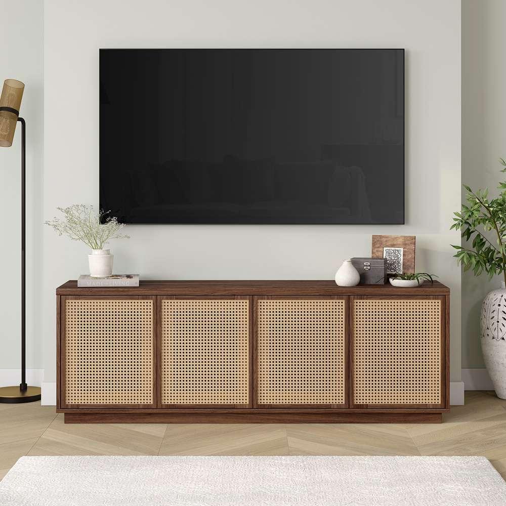 Hudson & Canal - Pryce Rectangular TV Stand for TVs up to 78in in Satin Walnut - TV2025 veiw 5