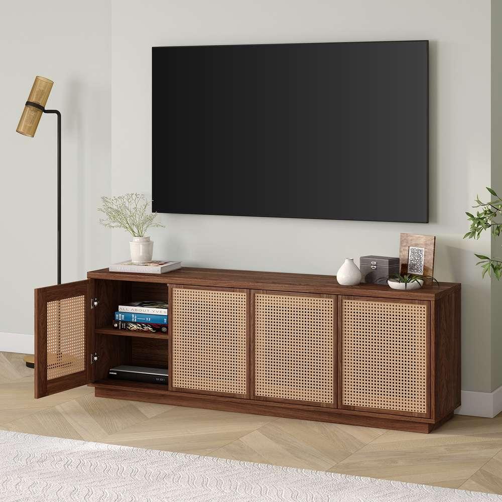 Hudson & Canal - Pryce Rectangular TV Stand for TVs up to 78in in Satin Walnut - TV2025 veiw 7
