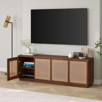 Hudson & Canal - Pryce Rectangular TV Stand for TVs up to 78in in Satin Walnut - TV2025 veiw 7
