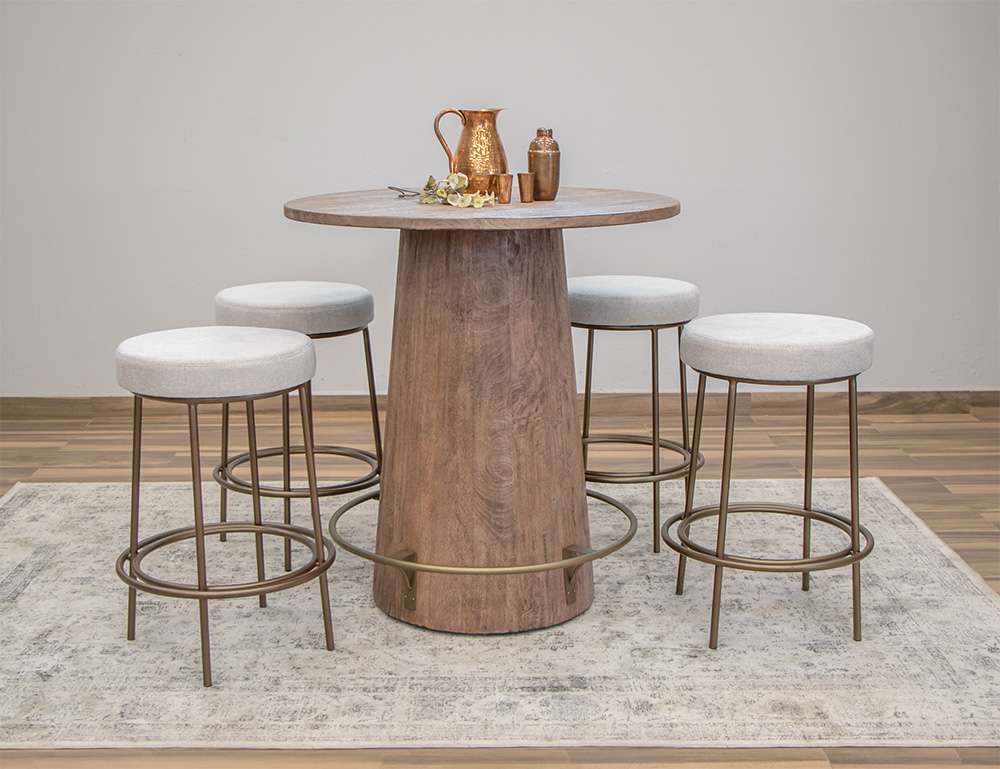 IFD - Frida - Wooden Frame & Metal Base, 24in Stool - IUP802-STL24-161 veiw 2