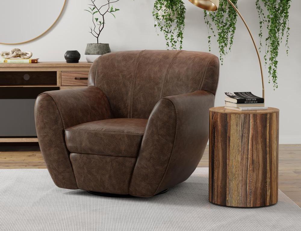 IFD - Tamesis - Wooden Frame & Metal Base, 360 Degree Swivel Accent Chair - IUP222-ACH-212 veiw 6