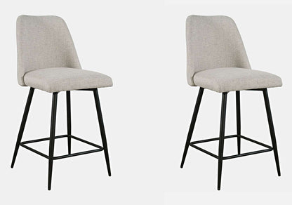 Jofran - Macey Contemporary Modern Upholstered Counter Barstool (Set of 2) - 2271-MACEYSTNAT veiw 1