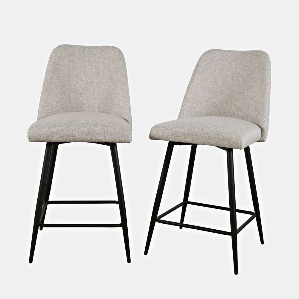 Jofran - Macey Contemporary Modern Upholstered Counter Barstool (Set of 2) - 2271-MACEYSTNAT veiw 4
