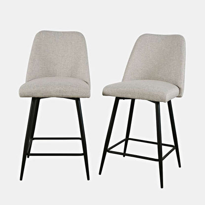 Jofran - Macey Contemporary Modern Upholstered Counter Barstool (Set of 2) - 2271-MACEYSTNAT veiw 4