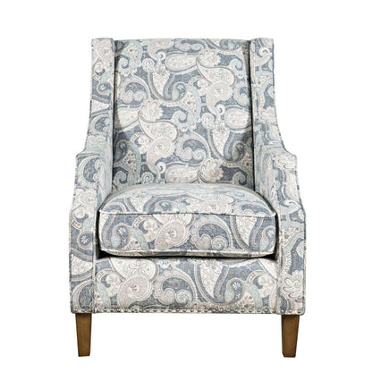 Jofran - Westbrook Paisley Fabric Transitional Upholstered Accent Chair with Nailhead Trim - DUVAL-CH-DENIM veiw 2