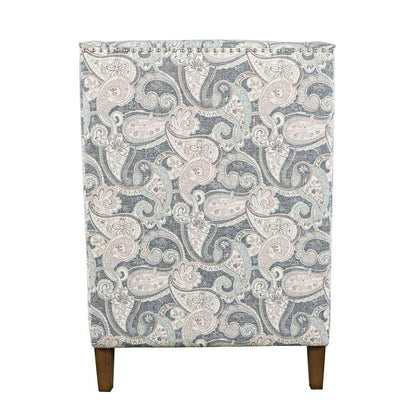 Jofran - Westbrook Paisley Fabric Transitional Upholstered Accent Chair with Nailhead Trim - DUVAL-CH-DENIM veiw 3