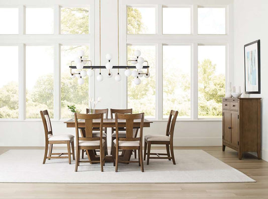 Kincaid Furniture - Kafe 60in Rectangular Trestle Table Pkg, Latte - 317-746LP veiw 2