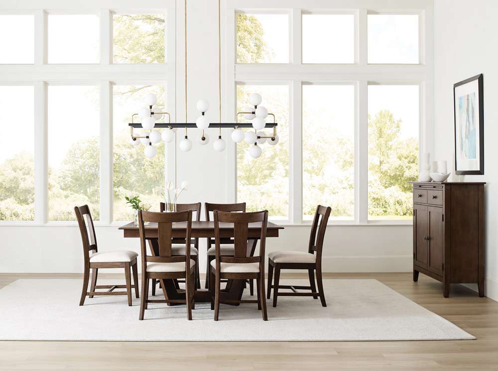 Kincaid Furniture - Kafe 60in Rectangular Trestle Table Pkg, Mocha - 317-746MP veiw 2