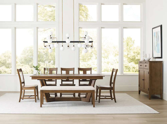 Kincaid Furniture - Kafe 80in Rectangular Trestle Table Pkg, Latte - 317-747LP veiw 2