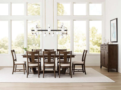 Kincaid Furniture - Kafe 80in Rectangular Trestle Table Pkg, Mocha - 317-747MP veiw 2