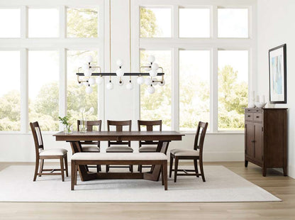 Kincaid Furniture - Kafe Upholstered Dining Bench, Mocha - 317-480M veiw 3