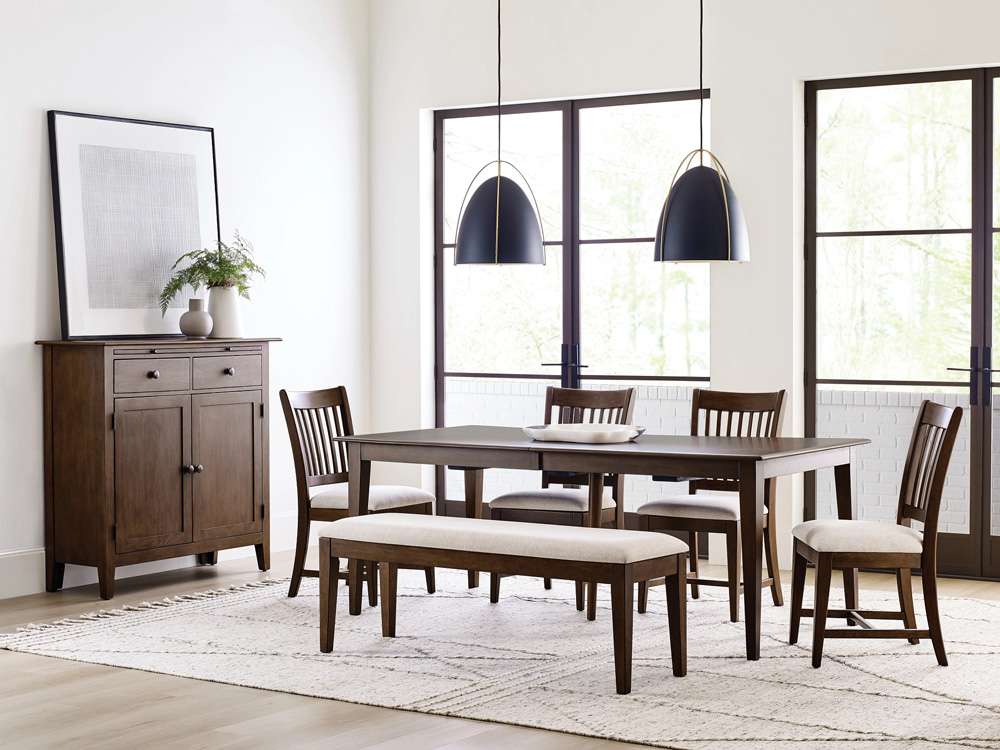 Kincaid Furniture - Kafe Upholstered Dining Bench, Mocha - 317-480M veiw 4
