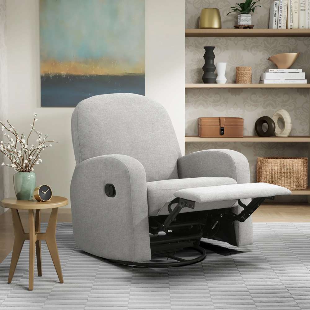Lifestyle Solutions - Pomeroy Swivel Rocker Recliner Light Grey - 231A011LTG veiw 4