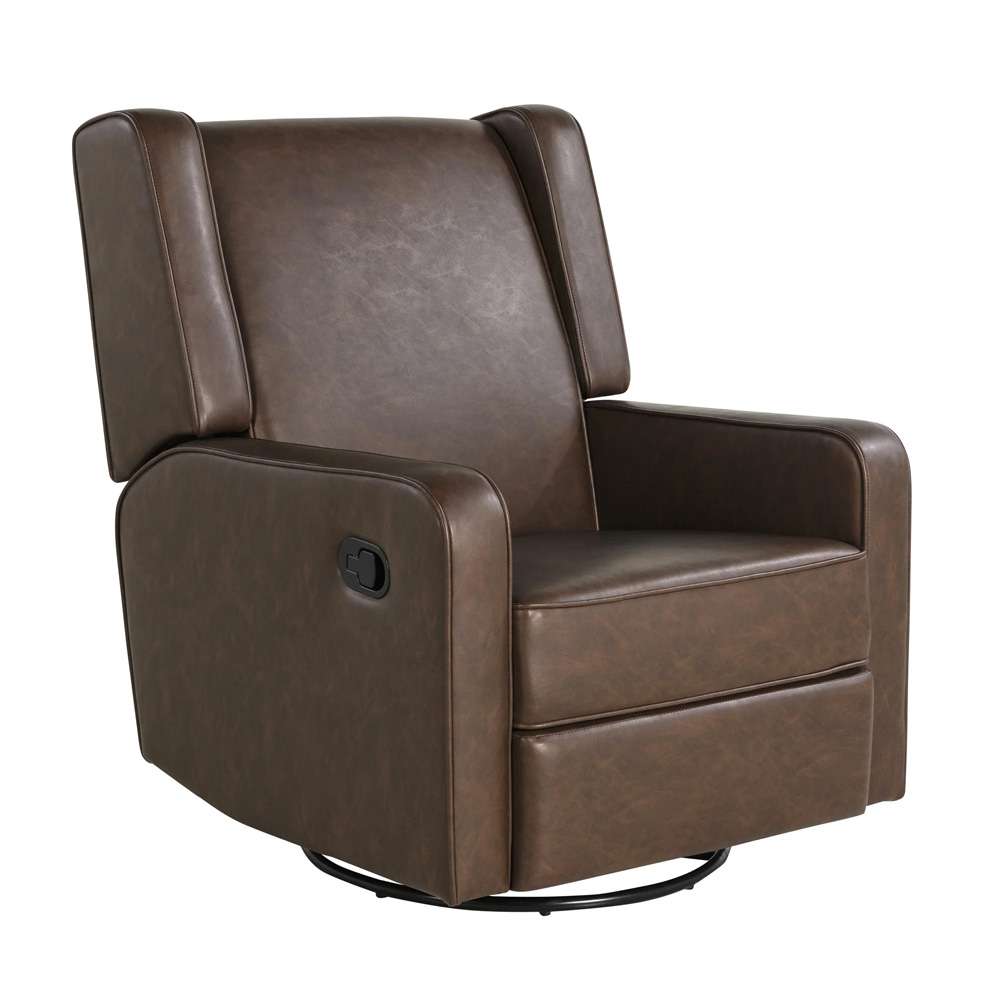 Lifestyle Solutions - Relax A Lounger Einsley Swivel Rocker Recliner, Brown - 231A009BRN veiw 1