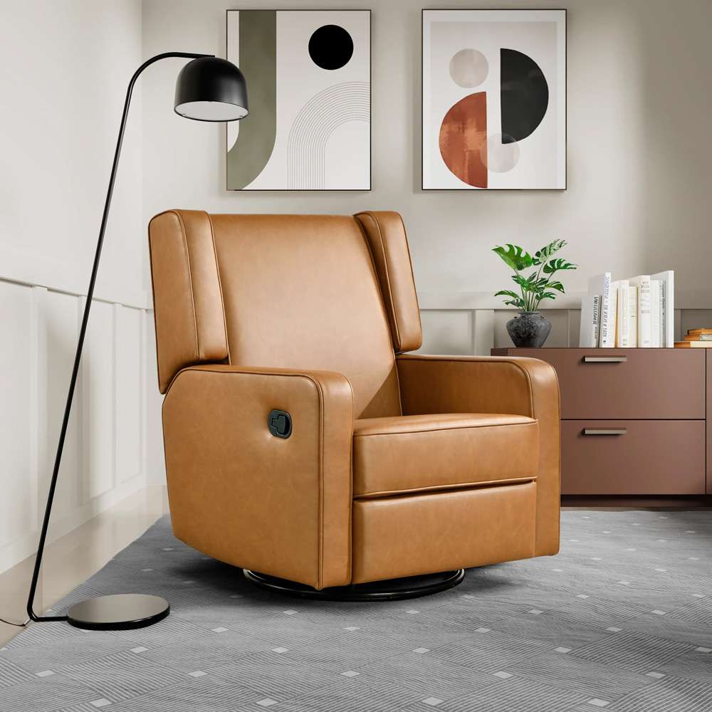 Lifestyle Solutions - Relax A Lounger Einsley Swivel Rocker Recliner, Camel - 231A009CAR veiw 5