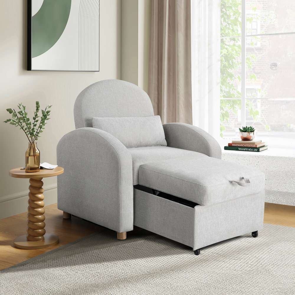 Lifestyle Solutions - Serta Tilson Convertible Chair, Light Gray - 111A027LTG veiw 3