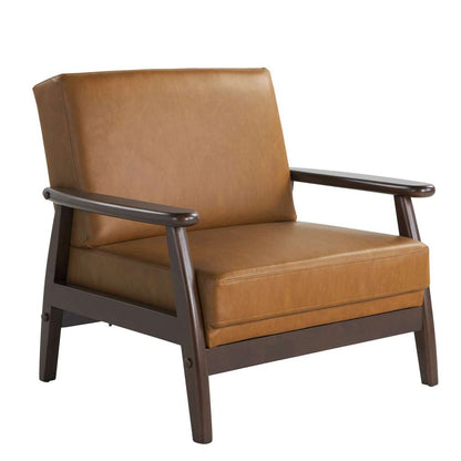 Lifestyle Solutions - Studio Living Arlene Vegan Leather Accent Chair, Carmel - 171A010CAR veiw 3