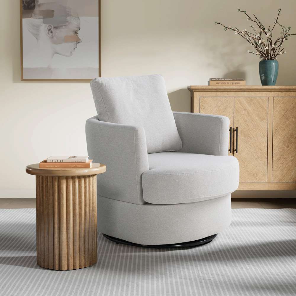 Lifestyle Solutions - Studio Living Ellison Swivel Accent Chair, Ivory - 171A009IVO veiw 3