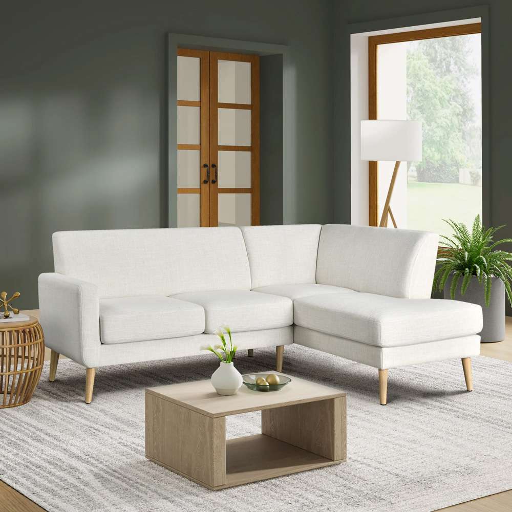 Lifestyle Solutions - Studio Living Sorren Bumper Sectional Sofa, Cream - 135A017CRM-SET veiw 3