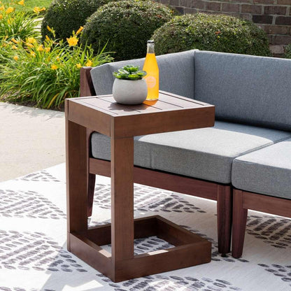 Linon Home Decor - Summerlyn Outdoor C Table, Walnut - OD30WAL01U veiw 8