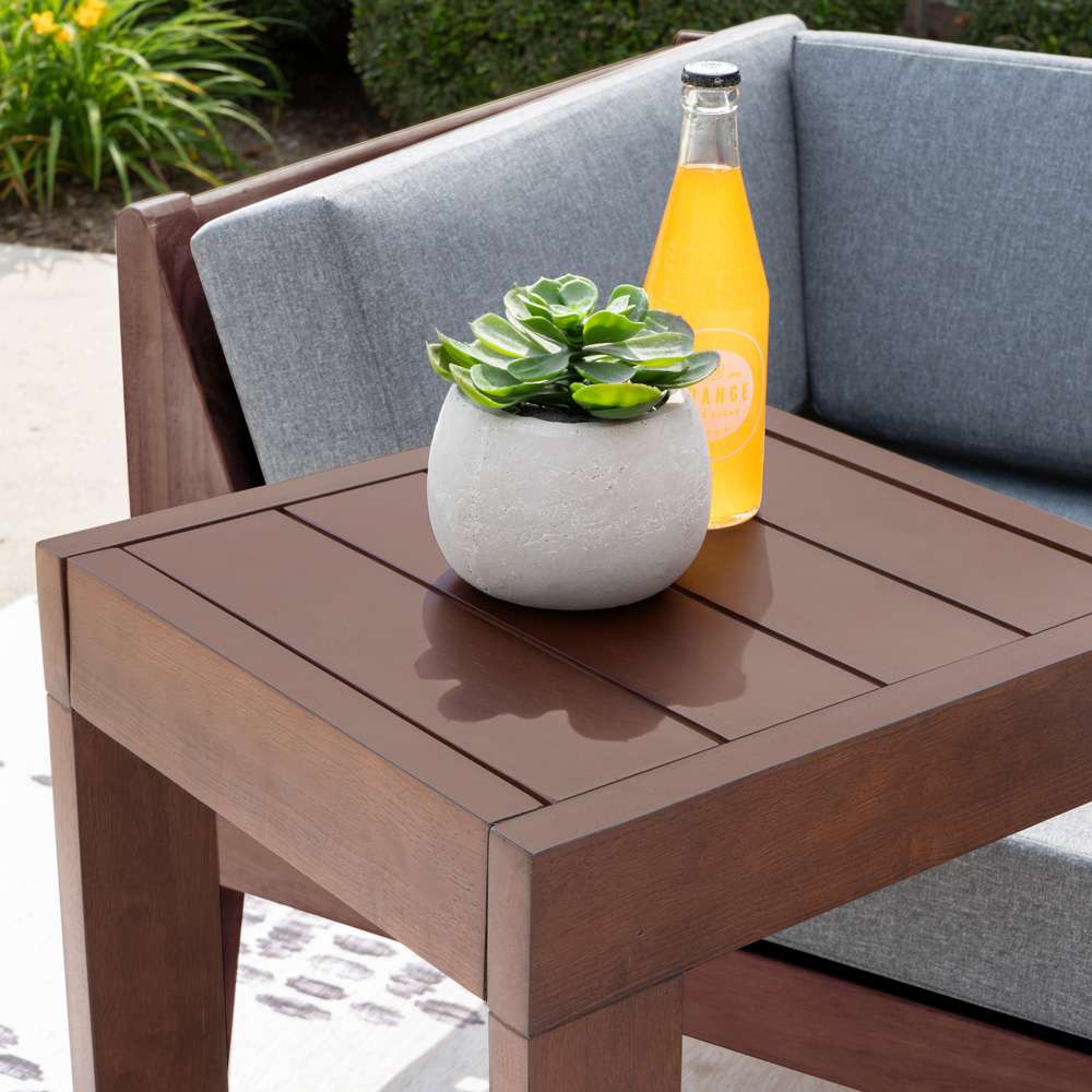 Linon Home Decor - Summerlyn Outdoor C Table, Walnut - OD30WAL01U veiw 9