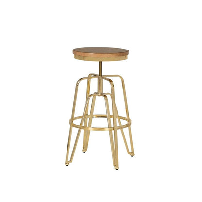 Linon Home Decor - Tatum Wood and Metal Adjustable Stool, Gold - BS244GOLD01AS veiw 10