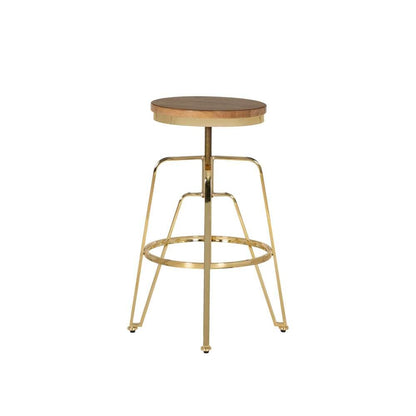 Linon Home Decor - Tatum Wood and Metal Adjustable Stool, Gold - BS244GOLD01AS veiw 11