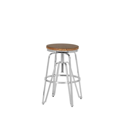 Linon Home Decor - Tatum Wood and Metal Adjustable Stool, Silver - BS244SLVT01AS veiw 1