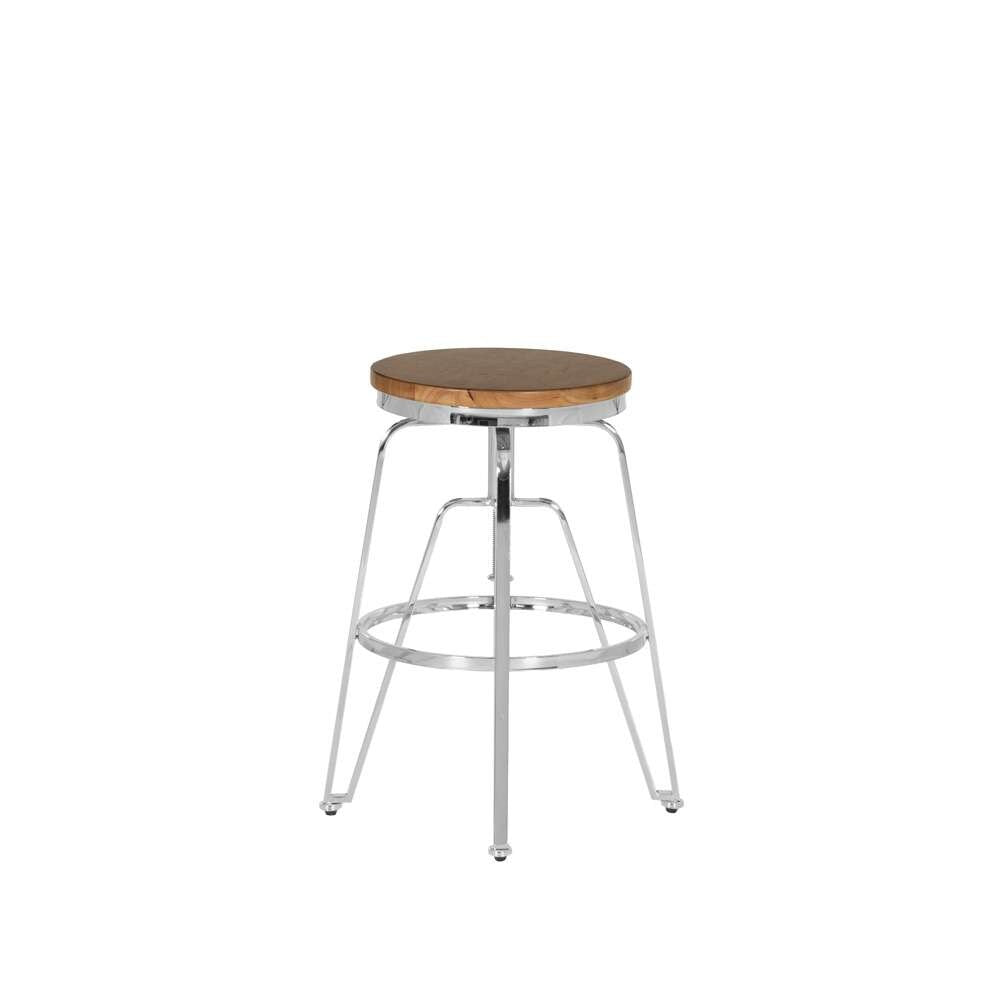 Linon Home Decor - Tatum Wood and Metal Adjustable Stool, Silver - BS244SLVT01AS veiw 3