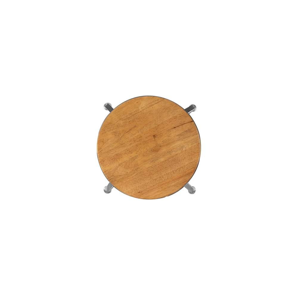 Linon Home Decor - Tatum Wood and Metal Adjustable Stool, Silver - BS244SLVT01AS veiw 4