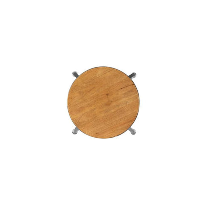 Linon Home Decor - Tatum Wood and Metal Adjustable Stool, Silver - BS244SLVT01AS veiw 4