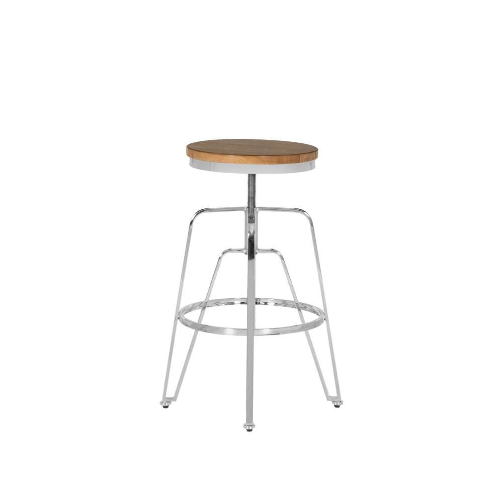 Linon Home Decor - Tatum Wood and Metal Adjustable Stool, Silver - BS244SLVT01AS veiw 10