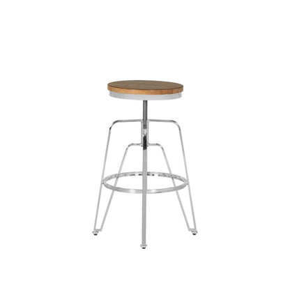 Linon Home Decor - Tatum Wood and Metal Adjustable Stool, Silver - BS244SLVT01AS veiw 10