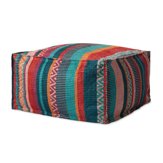 Loloi - PF0011 Fiesta 24inW x 24inD x 13inH Pouf - PF01PF0011FD00PF05 veiw 1