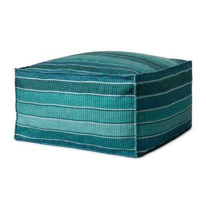 Loloi - PF0010 Lagoon / Blue 24inW x 24inD x 13inH Pouf - PF01PF0010LJBBPF05 veiw 1