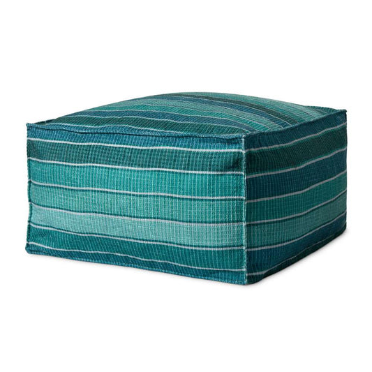 Loloi - PF0010 Lagoon / Blue 24inW x 24inD x 13inH Pouf - PF01PF0010LJBBPF05 veiw 1