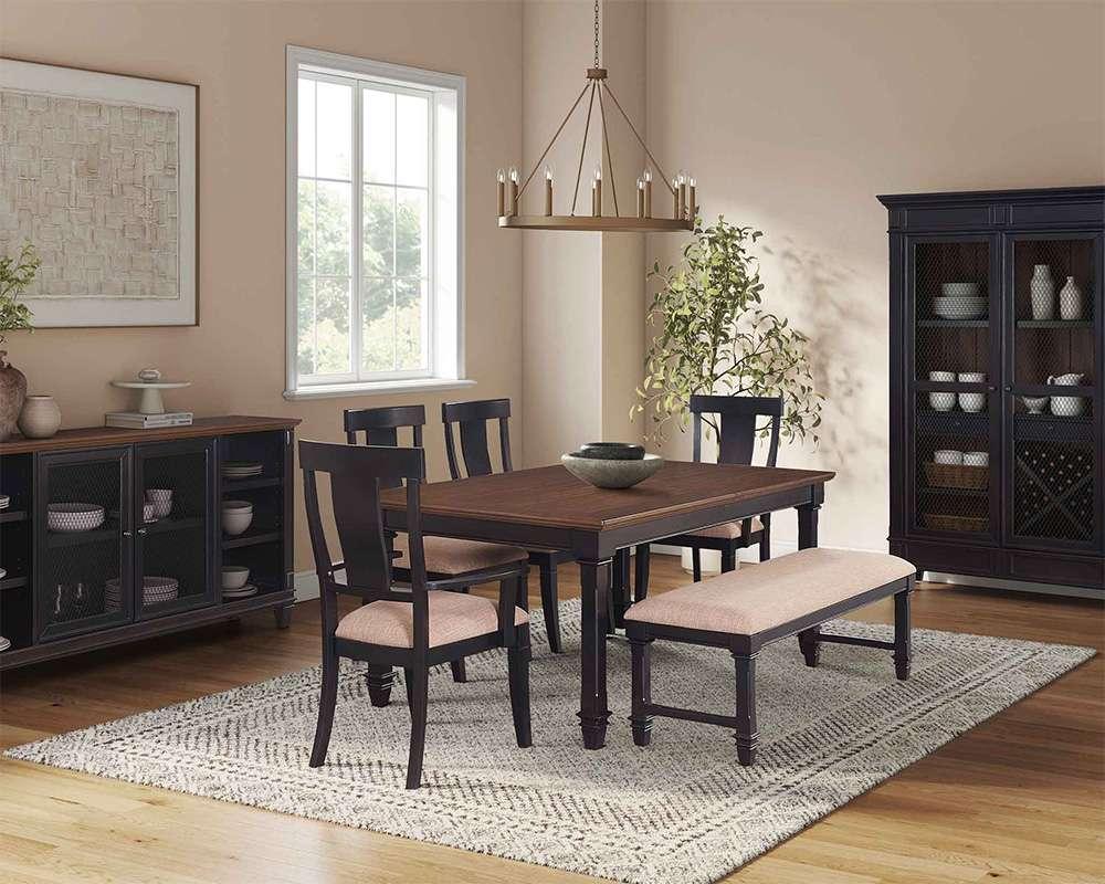 Martin Furniture - Hartford - Traditional Wood Dining Table Bench, Kitchen seat, Fully Assembled, Black - IMHF60 veiw 3