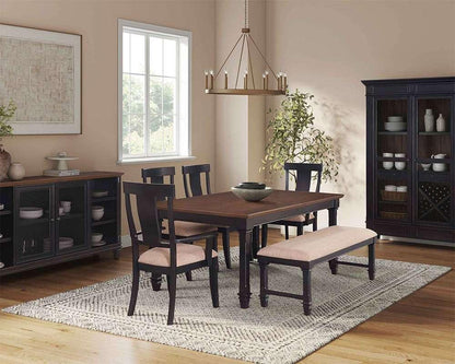 Martin Furniture - Hartford - Traditional Wood Dining Table Bench, Kitchen seat, Fully Assembled, Black - IMHF60 veiw 3
