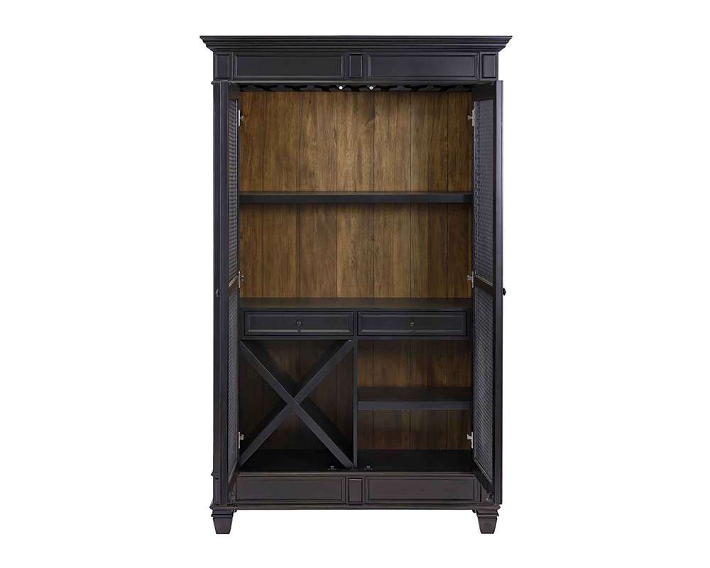 Martin Furniture - Hartford - Traditional Wood Kitchen Display Cabinet, Dining Storage, Black - IMHF4878 veiw 4