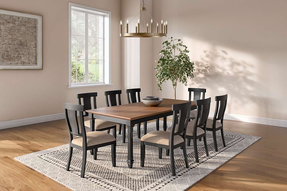 Martin Furniture - Hartford - Traditional Wood Kitchen Extension Dining Table and Eight Chairs, Black - IMHF7242KIT9 veiw 1
