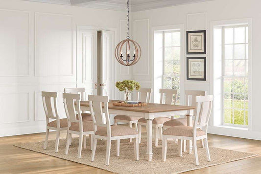 Martin Furniture - Hartford - Traditional Wood Kitchen Extension Dining Table and Eight Chairs, White - IMHF7242CKIT9 veiw 1