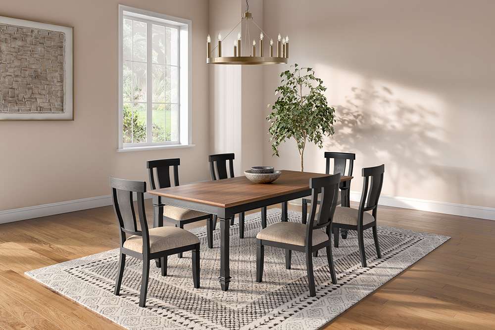 Martin Furniture - Hartford - Traditional Wood Kitchen Extension Dining Table and Six Chairs, Black - IMHF7242KIT7 veiw 1