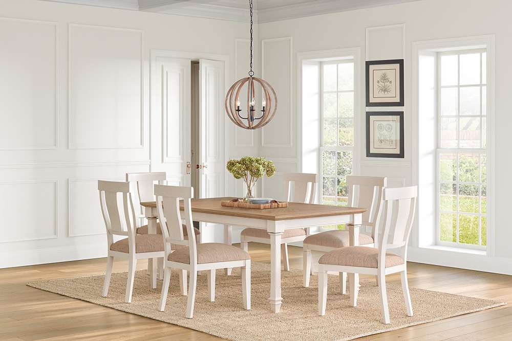 Martin Furniture - Hartford - Traditional Wood Kitchen Extension Dining Table and Six Chairs, White - IMHF7242CKIT7 veiw 1